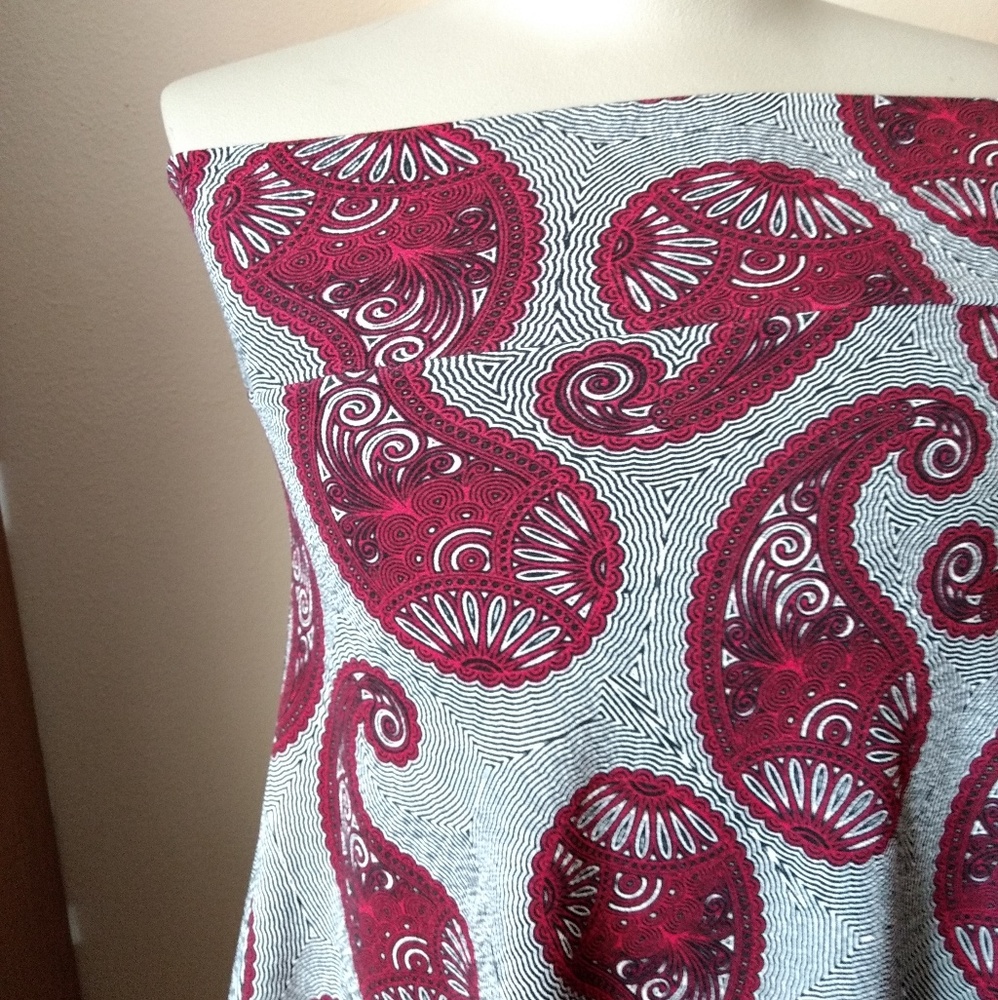 Azure Skirt Red Paisley EUC Lularoe 2x